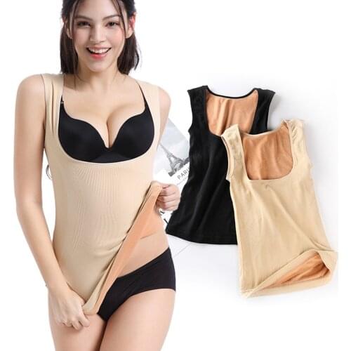 Sanderala Autumn Winter Women Thermal Underwear Women Velvet Warm Thick Tank Female Slim Sleeveless Vest Bottoming Camisole Tops