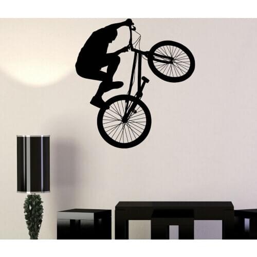 Bicycle Bike Cyclist BMX Sport Extreme Wall Decal Vinyl Sticker Home Decor Cut Mural KW-319
