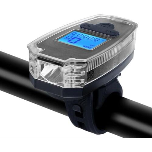 Bicycle LED Headlight With Horn 3 Light Modes Anti-glare Safe USB Direct Charging Multifunctional Bike Smart Stopwatch Speaker