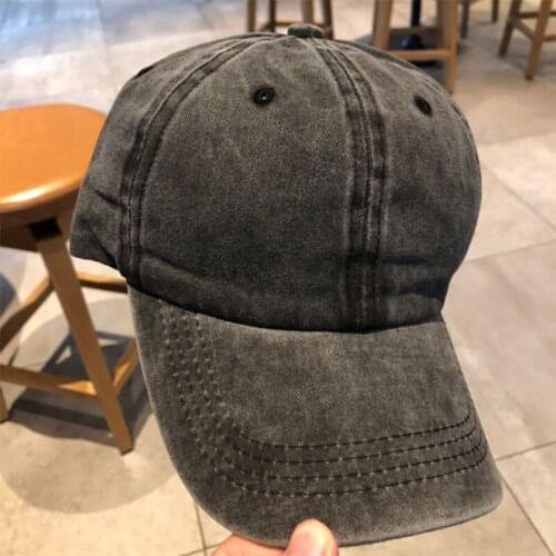 Ladies Soft Top Caps All-match Japanese and Korean Style INS Washed Solid Color Baseball Cap Simple Mens Outdoor Cowboy Hat