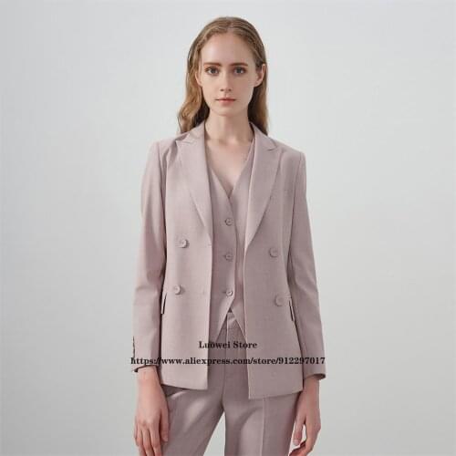 Elegant Women Suits Office Set 3 Piece Jacket Vest Pants Fashion Casual Ladies Workwear Formal Business Blazer костюм женский