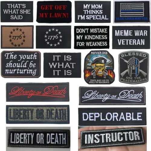 Liberty OR Death Badge Embroidered Military Patches Sewings for Jackets Vests Uniforms Backpacks Emblem Patch