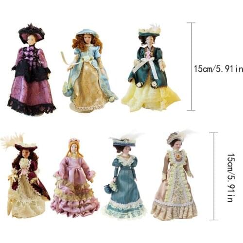 1:12 Miniature Lady Mini Dolls Dollhouse Decoration Accessories