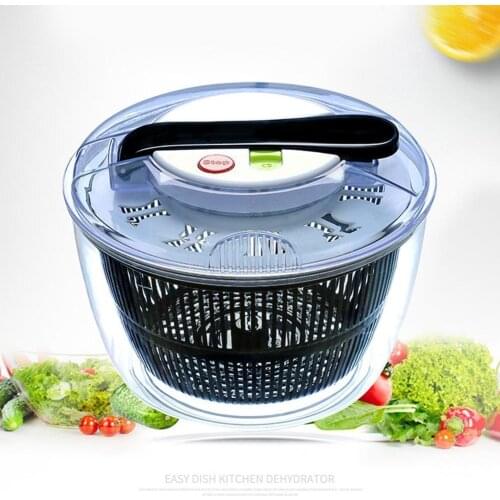 1pc Large Capacity Vegetable Dehydrator Press Type Transparent Gadge Safe Spinner Drain Bowl Bowl Salad Fruit Kitchen Baske A4X4