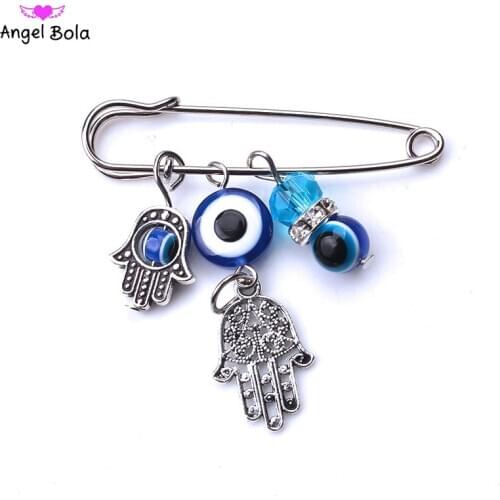 1pc Fashion 6 Style Turkey Evil Eye Hamsa Hand Owl Charms Pendant Brooch &pin Jewelry Accessories for Women Buckle Clips