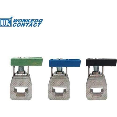 10Pcs AKG4 AKG16 AKG35 Bus Bar Connection Screw Blue Black Yellow/Green Ground Wire Connector Busbar Terminal Block AKG 4/16/35