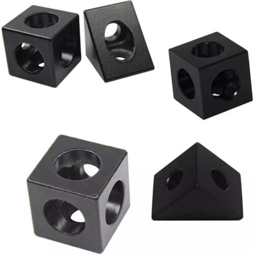 5Pcs Black Angle Corner Connector 90 Degree Angle Bracket 3D Printer Accessories Aluminum Profile Black Triangle Square Bracket