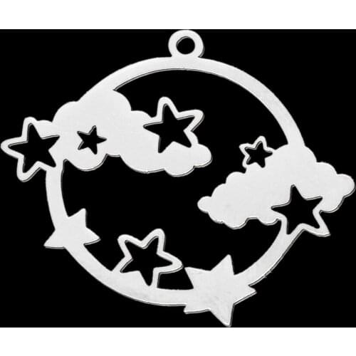 5pcs/lot 100% Stainless Steel Earth Clouds DIY Earring Pendant Charm Wholesale Finding Supplies Custom Charms