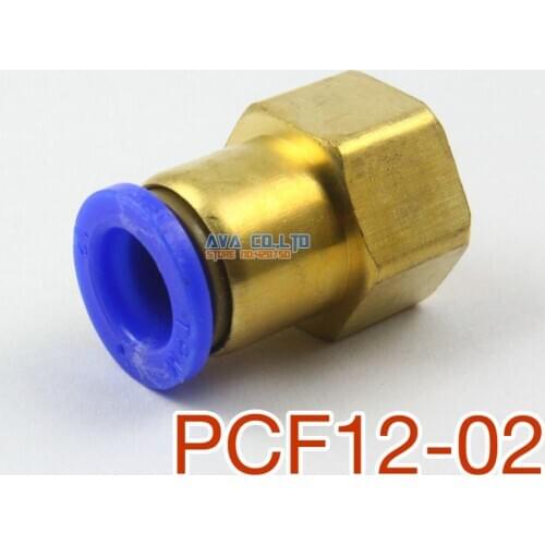 5 Pieces Tube OD 12mm x 1/4" BSPT Female Straight Pneumatic Connector Push In To Connect Fitting