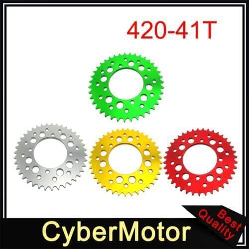 76mm 420 41 Teeth Aluminum Billet Rear Sprocket For SDG Wheel Pit Dirt Bike 50cc-190cc DHZ SSR Lucky MX Braaap Atomic