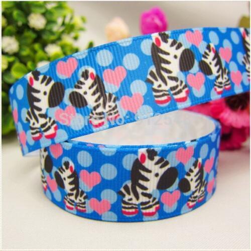 FREE SHIPPING hot sale 7/8''(22mm) Cute zebra Printed Grosgrain Ribbon, Clothing accessories, DIY handmade materials,MD52921