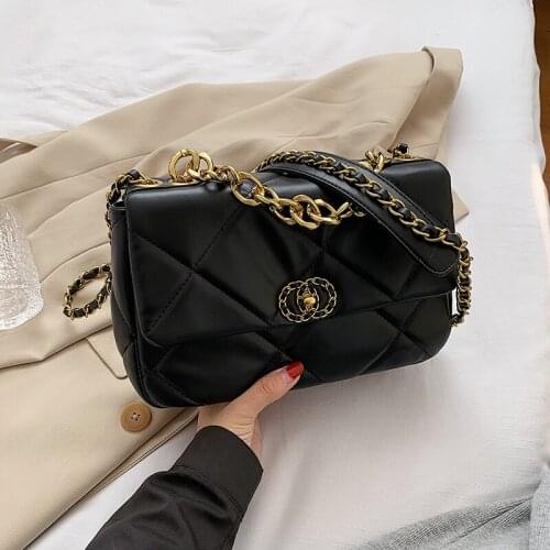 Brand Soft Quilted PU Leather Crossbody Bags for Women 2021 Shoulder Messenger Bag Fashion Chain Handbags Luxury Desinger Purse