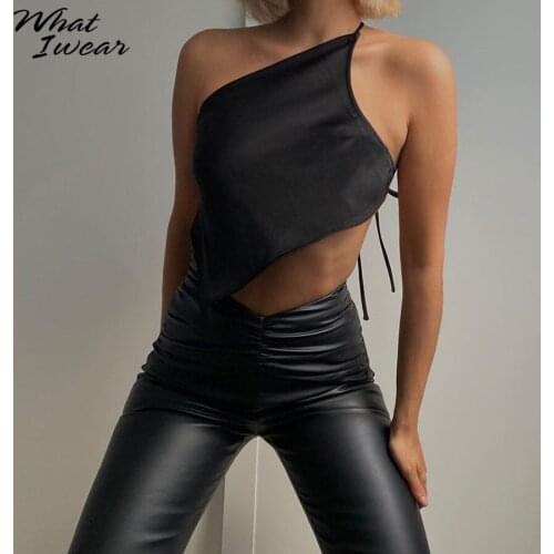 Women Backless Sexy Camisole Halter Crop Tops Soft Smooth Fabric Femme Party Club Basic Stretchy Shirt Gothic Corset Top