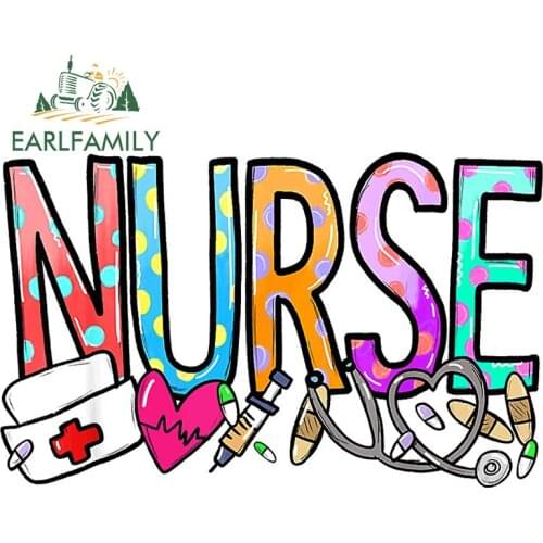 EARLFAMILY 13cm x 8.1cm for Nurses Day 2021 Car Stickers Vinyl Car Wrap Decal Motorcycle Windows Windows Sticker Funny Decor