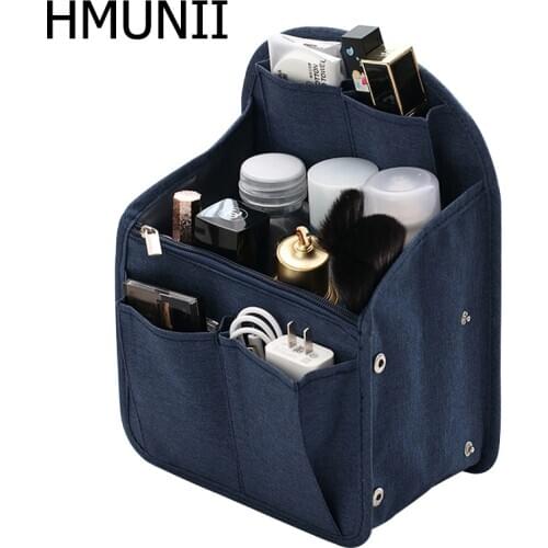 HMUNII New Fashion Organizer Insert Travel Purse Multi-Pocket Bag in Bag Organizer Storage Travel Bag For Women Cosmetic Bags