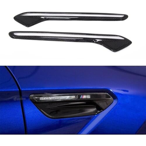 2 PCS Carbon Fiber Fender Trim Side Light Air Vents Fit For BMW F12 F13 F06 M6 2014 2015 2016 2017 2018 2019-up