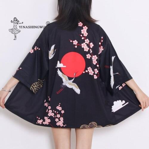 Japanese Style Samurai Kimono Streetwear Women Cardigan Harajuku Anime Robe New Traditional Clothes Summer Sun Protective Jacket