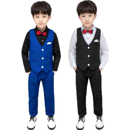 Wedding Suit for Flower Boys Children Summer Girls Formal Vest+Shorts 2Pcs Clothing Set Baby Kids Birthday Tuxedo Suits Costume