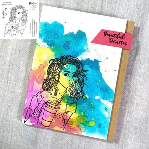 Beautiful Girl Coffee Cup Clear Transparent Stamps for DIY Scrapbooking Craft Paper Cards Making Template 2021 Hot Sale