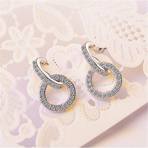 LUKENI Luxury Austrian Rhinestones Female Earrings Jewelry Top Quality 925 Sterling Silver Earrings For Girl Lady Accessories