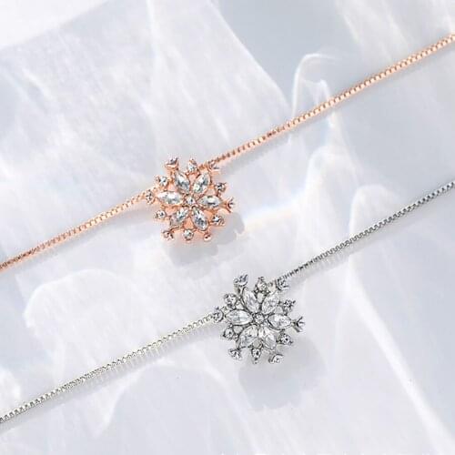 2021 Fashion Jewelry New Design Gold Chain Crystal Snowflake Pendant Necklace Neck Chain Collar Choker Necklaces For Women