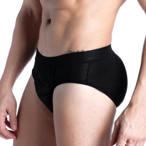 Sponge Padded Panty Fake Vagina Panties Transgender Crossdresser Vagina Panty Perfect Push Up Hips Pockets Padded Briefs