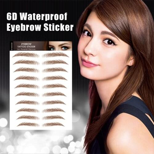 Eyebrow Tattoo Sticker False Eyebrows Waterproof 7 Days Long Lasting 6D Eyebrows Kit Eye Makeup Cosmetics MH88