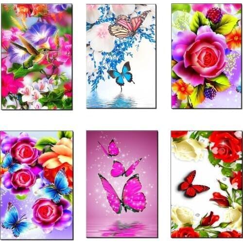 Newest fashion 5d diy diamond painting butterfly flower full square/round Diamond embroidery Mosaic Kid room decoration BJ