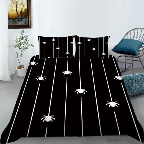 New Cartoon Spider Black and White Duvet cover with Pillowcases Bedding set Single Twin Queen King sizes 2/3pcs