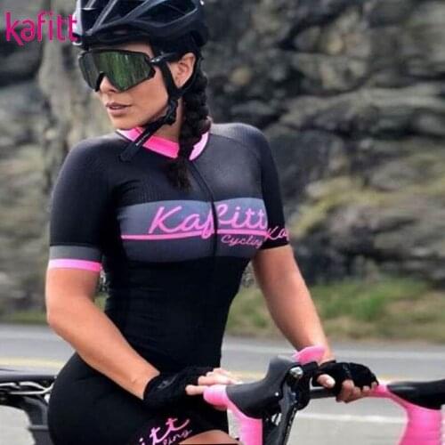 Kafitt New Womens Triathlon Short Sleeve Cycling Jersey Sets Skinsuit Maillot Ropa Ciclismo Jersey Bike Clothes Go Jumpsuit