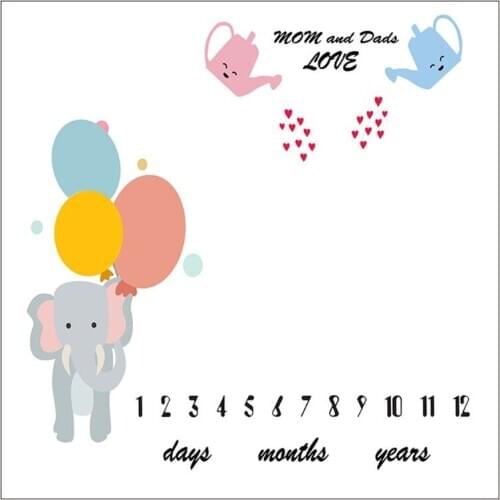 Newborn Baby Milestone Blankets Photography Blanket Bathing Towels Flower Print Soft Blanket DIY Infant Photography Props