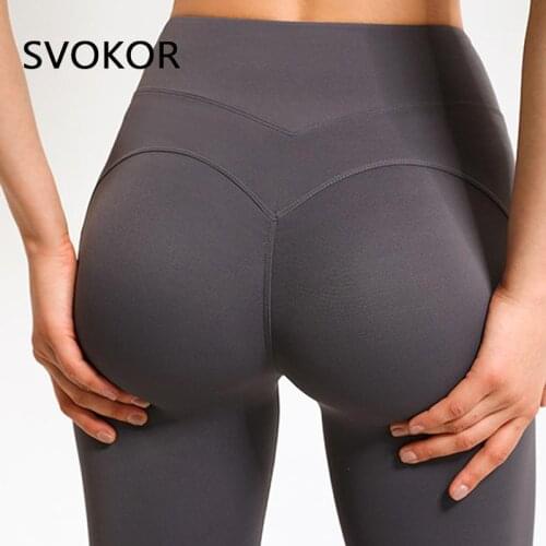 SVOKOR Sexy Women Fitness Leggings Push Up Butt Scrunch High Waist Legging Energy Sport Running Pants Athletic Gym Clothes Solid