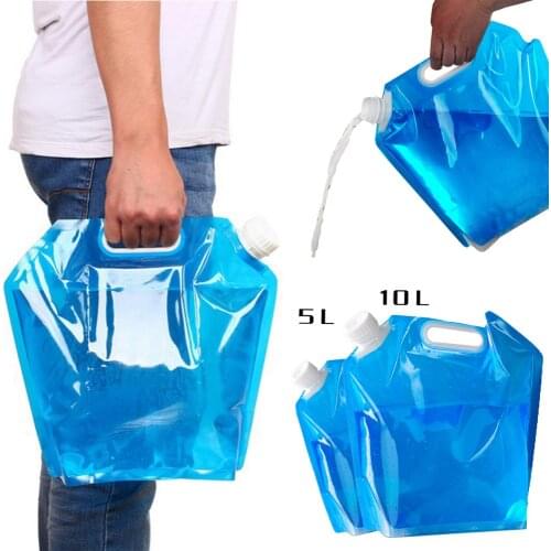 5L/10L Outdoor Foldable Folding Collapsible Drinking Water Bag Car Water Carrier Container for Outdoor Camping Hiking Picnic BBQ