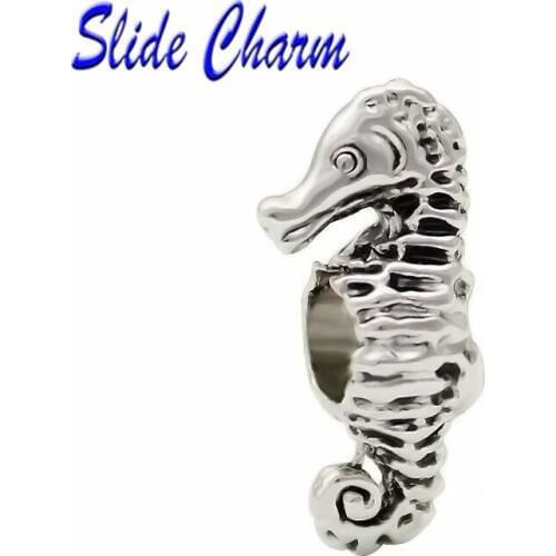 Slide charm free shipping DIY beads Cute puppy animal charm beads fit Pandora bracelet necklace