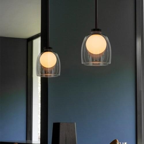 Nordic Modern Pendant Lights Bedroom Dining Room Glass Hanging Lamp Loft Lamps Home Decor Luminaire Suspension Designer Hanglamp
