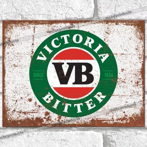VB VICTORIA BITTER Metal Signs Bar Pub Mancave Wall Plaque Garage Shed Tin Sign
