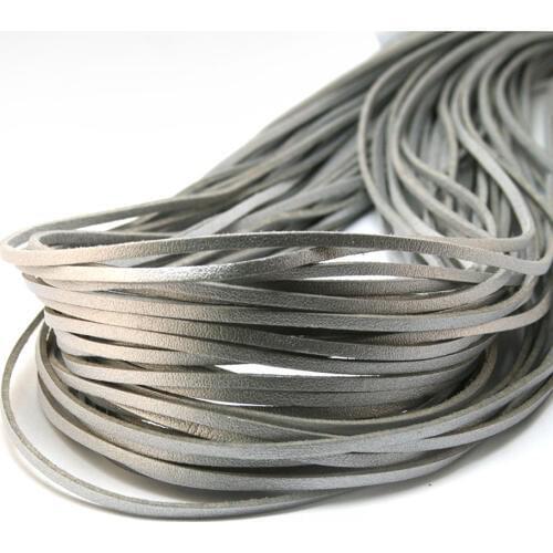 Best Sale 3mm 1M Silver Flat Faux Suede Korean Velvet Leather Cord String Rope Thread Jewelry Findings