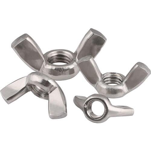 10/2pcs Wing nut M3 M4 M5 M6 M8 M10 M12 Butterfly nut 304 stainless steel A2 Ingot twist claw nut Tighten Hand Nut Nuts
