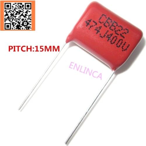 10pcs 400V 0.47UF 470NF 474J 0.68UF 680NF 684J Pitch 15mm 400V 5% DIP CBB Polypropylene film capacitor