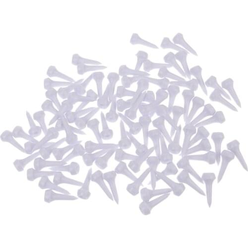 100 Pieces Professional White Golf Tee Tees 35mm (1 3/8 Inch) Plastic Tees Cushion Top Golf Tee Golf Accessories