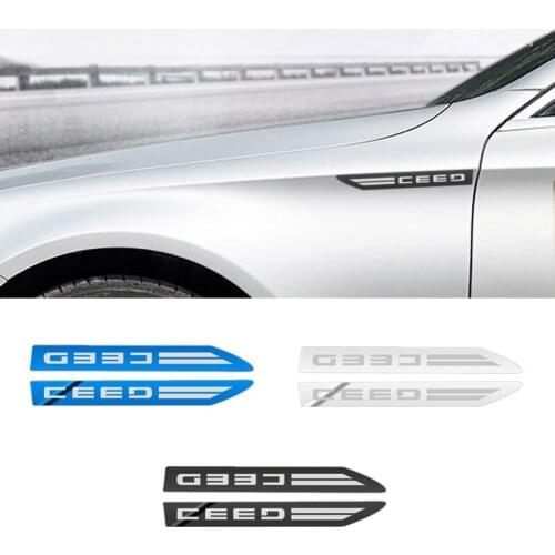 2PCS Stainless Steel Side Wing Badge Emblem Fender for Kia Ceed Rio 3 4 Sorento Cerato Accessories