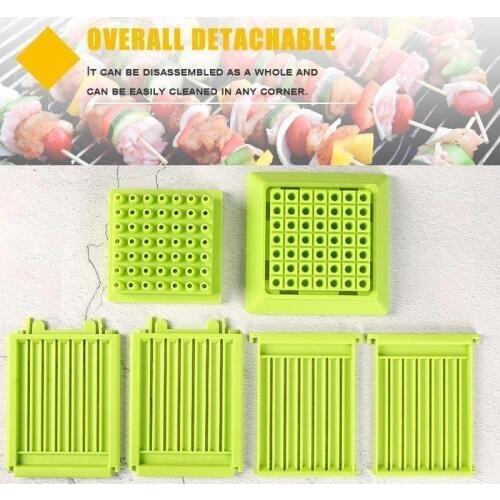 49 Holes Meat Skewer Kebab Maker Box Machine Beef Meat Maker Grill Barbecue Kitchen Accessories BBQ Tools for Camping FP