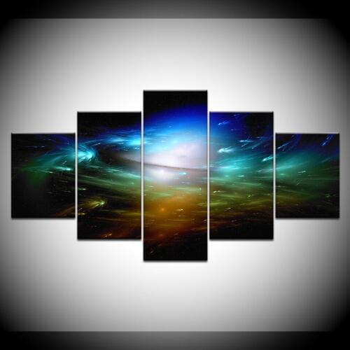 5 Panel Earth Canvas Art Picture Space Art Prints Modern Abstract Painting Cosmos Universe Canvas Pictures For Home Decoraction