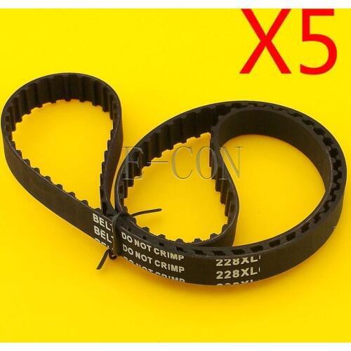 5pcs 228XL Timing Belt L039 114Teeth Width 0.39inch(10mm) XL Positive Drive Pulley for CNC Stepper Motor and Engraving Machine
