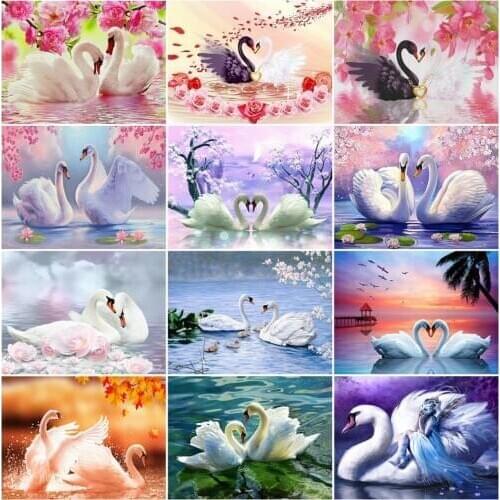 Diamond Painting Full Square/Round Swans Diamond Embroidery Mosaic Sale Animal Pictures of Rhinestones Art Cross Stitch Kit