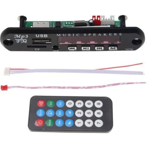 Bluetooth FM Radio MP3 Player Wireless Receiver Stereo Audio Decoder Board USB 3.5mm TF USB AUX DIY Car Speaker Modification