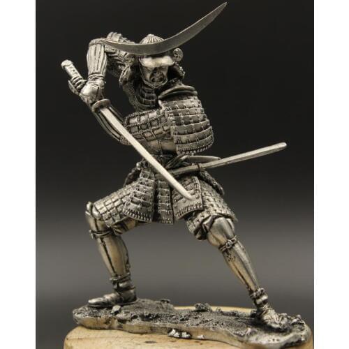 Japan Warring States Military Commander Warrior Figurines BASARA 1/24 75mm Tin Metal Ancient Soldier Model Home Decoration Gifts