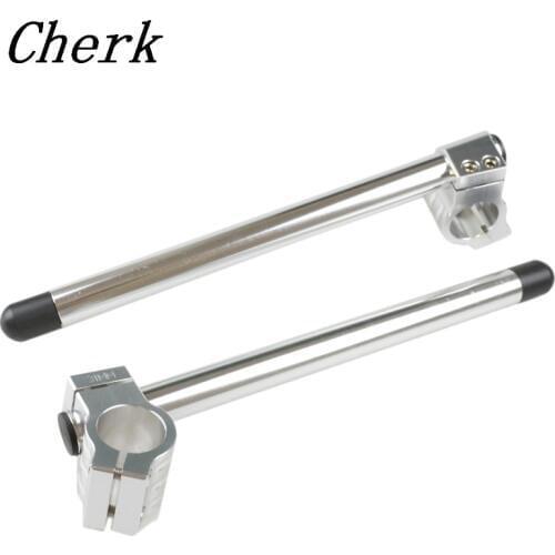 Chrome Moto Handlebar Racing Adjustable CNC 31/32/33/35/36/37/39/41/45/48/51mm Clip On Ons Fork Handlebars Handle Bar Cafe Racer