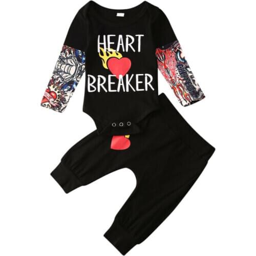 Baby Print Clohting Set Baby Boy Fashion Infant Baby Boy Girls Clothes Jumpsuit Legging Pants Outfits Tracksuit 0-18 Months