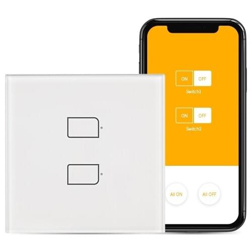 BroadLink BestCon TC2S-EU 2gang Smart Wall Light Touch Panel Switch works with Alexa and Google Home, IFTTT
